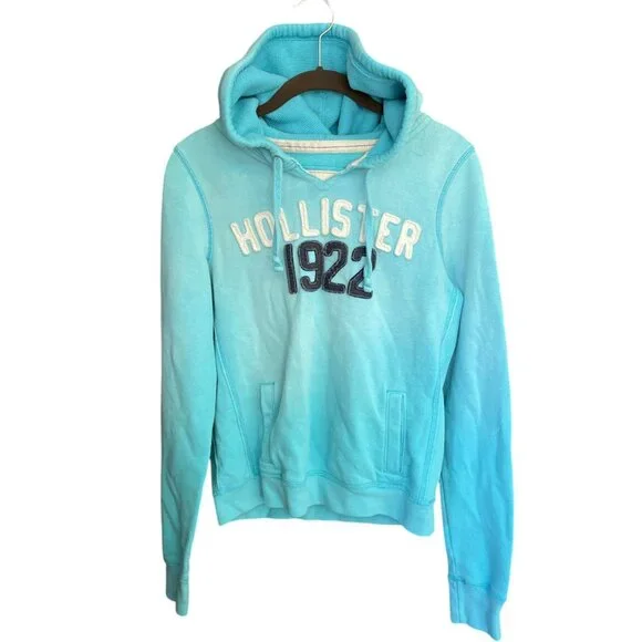 Vintage Y2K Hollister 1922 Blue Graphic Hoodie SZ L - Picture 1 of 7